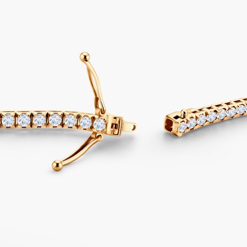 Naszyjnik tenisowy Luminy 2,5mm: złoto, białe szafiry